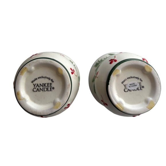 Yankee Candle Ceramic Votive Candle Holders Set Of 2 Christmas Holiday Design - Picture 4 of 5